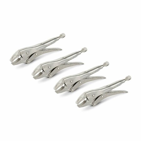 TEKTON 7 in Curved Jaw Locking Plier Set 4 Pieces PLK90102